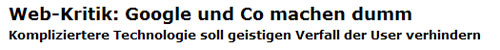 Google macht dumm