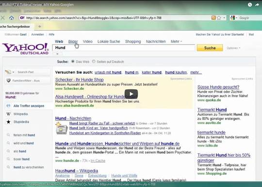 Mit Yahoo googeln