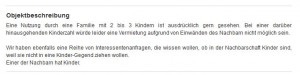 Aus einem Inserat zur Vermietung einer Wohnung